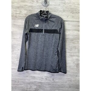 New Balance Pullover Womens‎ Small Gray 1/4 Zip Mock Neck Athletic Running